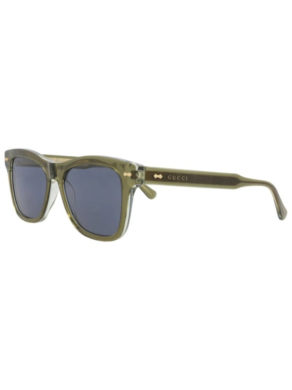 New Gucci Women's Sunglasses Square Rectangle Acetate Frame Mens Green Green